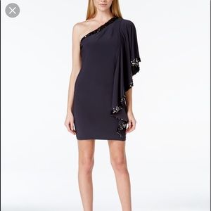 Black mini off the shoulder dress